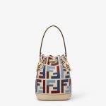FENDI Mon Tresor Canvas mini-bag with multicolor FF embroidery - Image 5